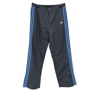 VTG Adidas Track Pants Men L Gray Blue 3-Stripe Zip Hem Athletic 00s‎ Blokecore
